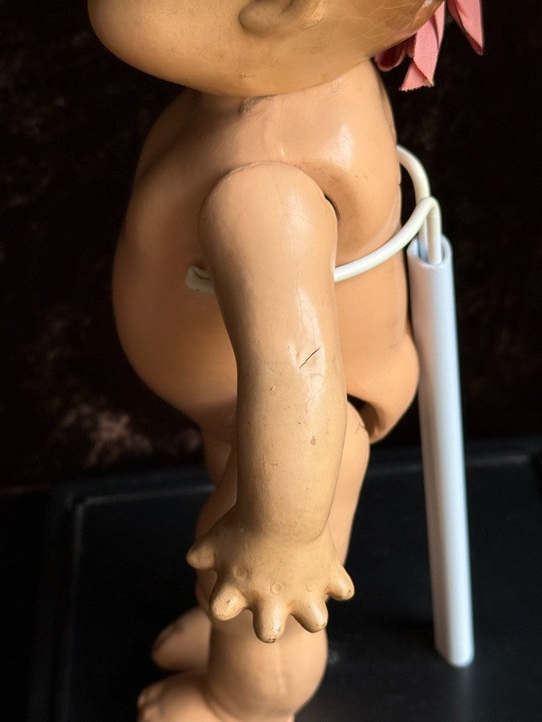 Vintage American Composition Cameo 12" Rose O'Neill Giggles Kewpie Girl Doll