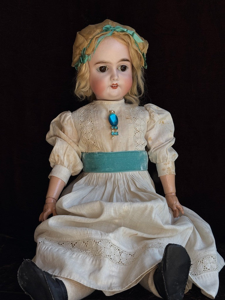 Antique German 25" Gebruder Kuhnlenz 165 Bisque Head Doll