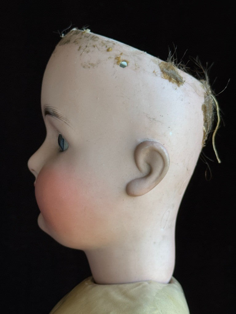 Antique German 25” Queen Louise Bisque Head Composition Body Doll