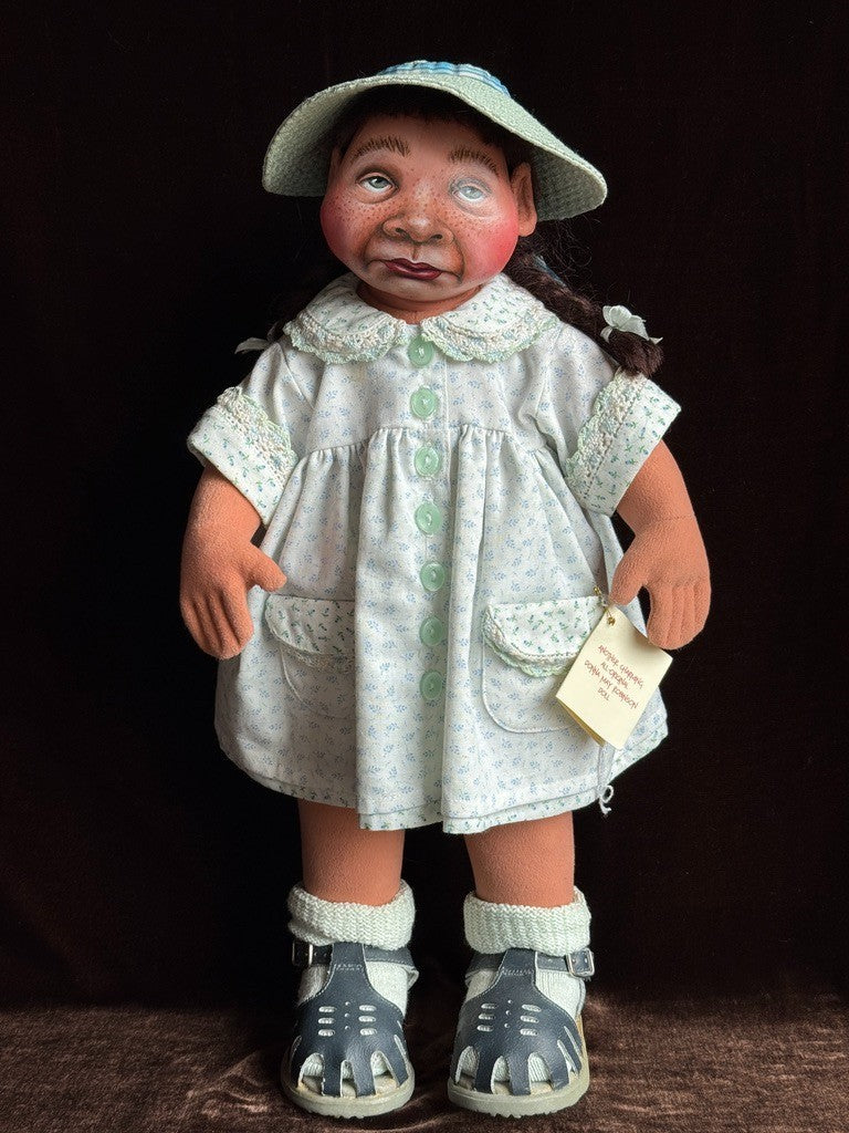 2 OOAK NIADA Artist Donna May Robinson Cloth Oil Painted Sisters Character Dolls