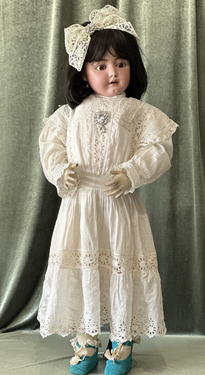 Rare Huge Antique German Heinrich  Handwerck 38 1/2” Doll Mold 79 Bisque Head