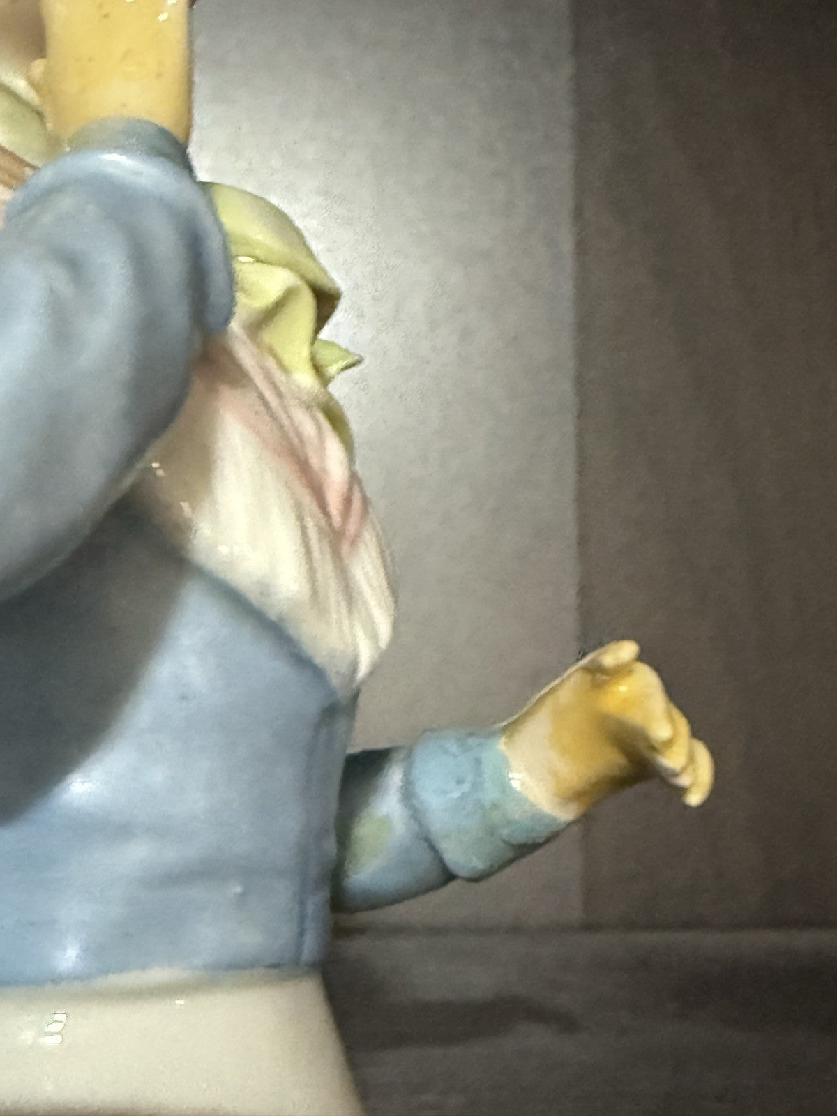 Unidentified Antique German 4.5” Pin Cushion Half Doll Arms Away With Fur Muff