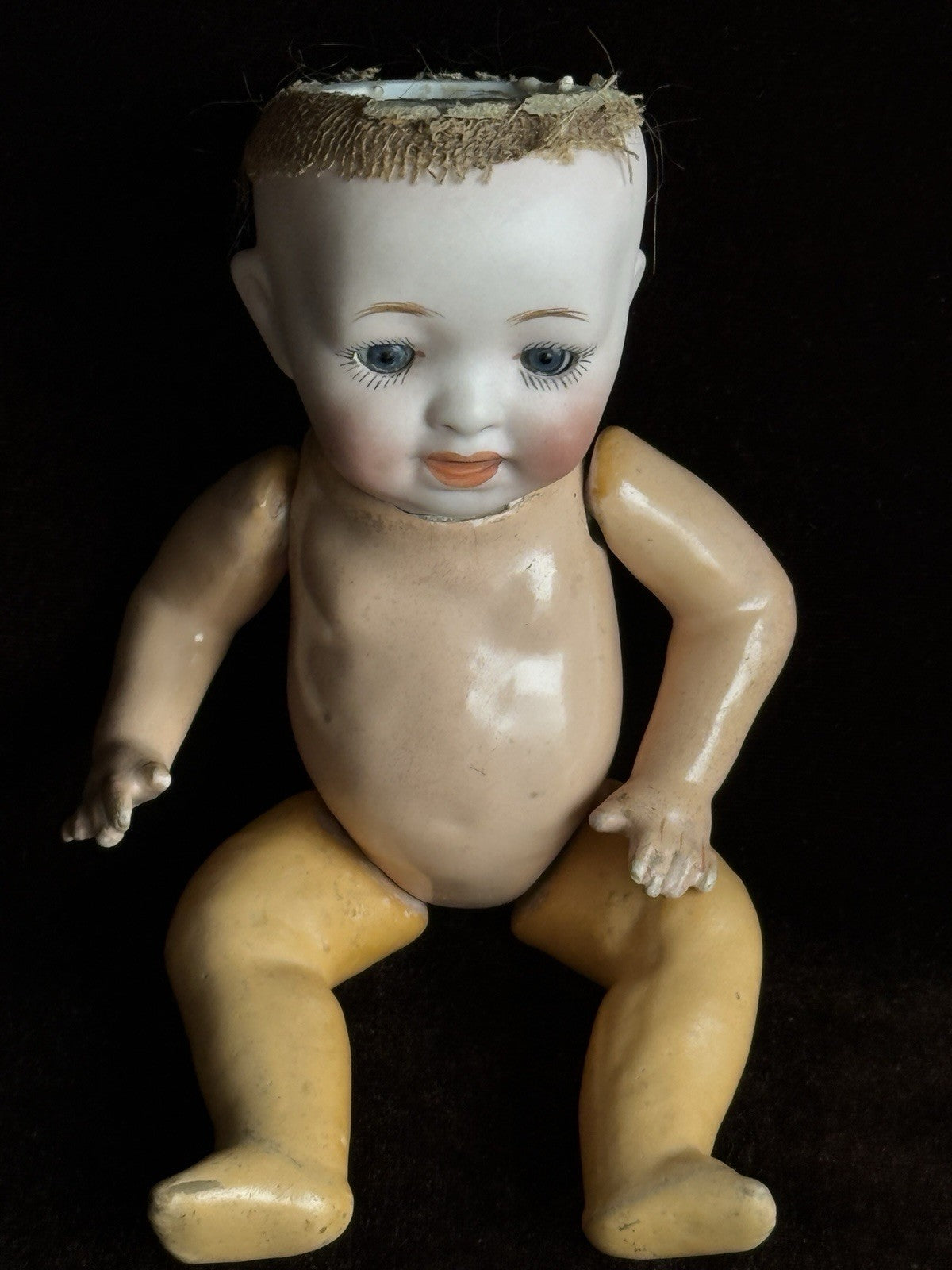 2 Miniature German/Japan Bisque Head Babies Kestner and Morimura Brothers Dolls