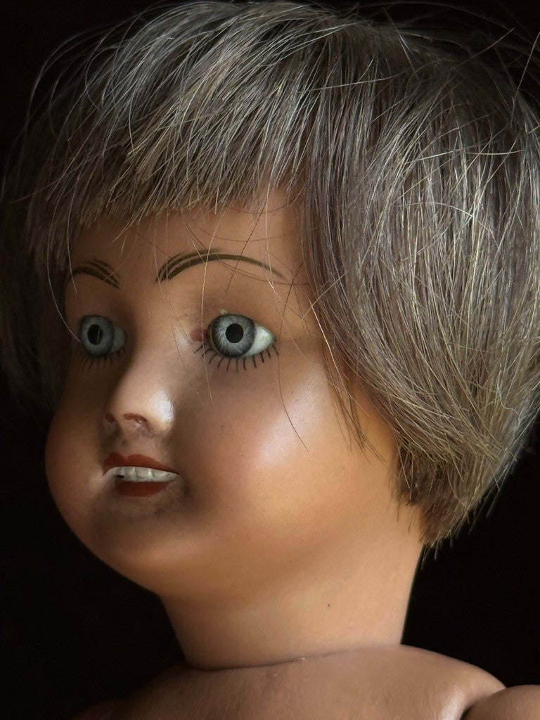 Rare Dark Complexion 12" Porcelain Composition Repro of Bleuette Unis 301 Doll