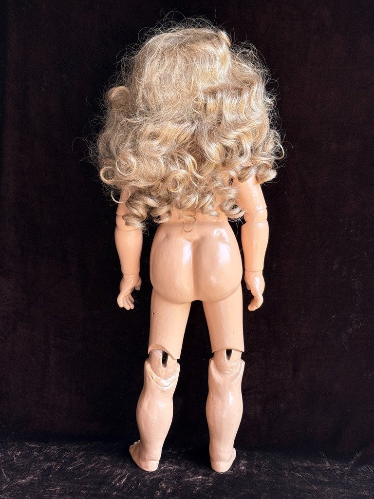 Large Antique German 27” Armand Marseille Bisque Socket Head Doll