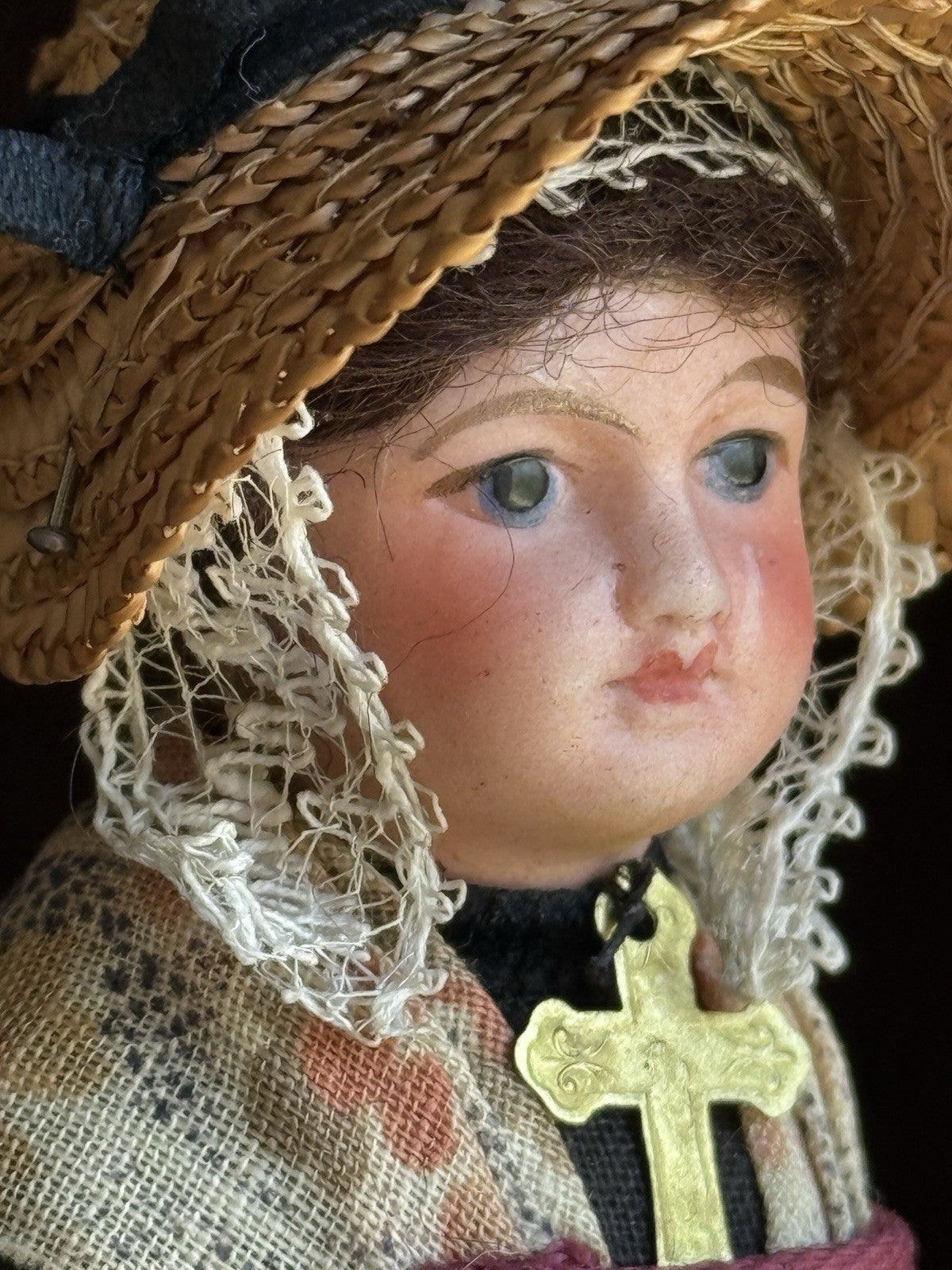 Antique French 5” SFBJ 301 Bisque Head Dollhouse Doll