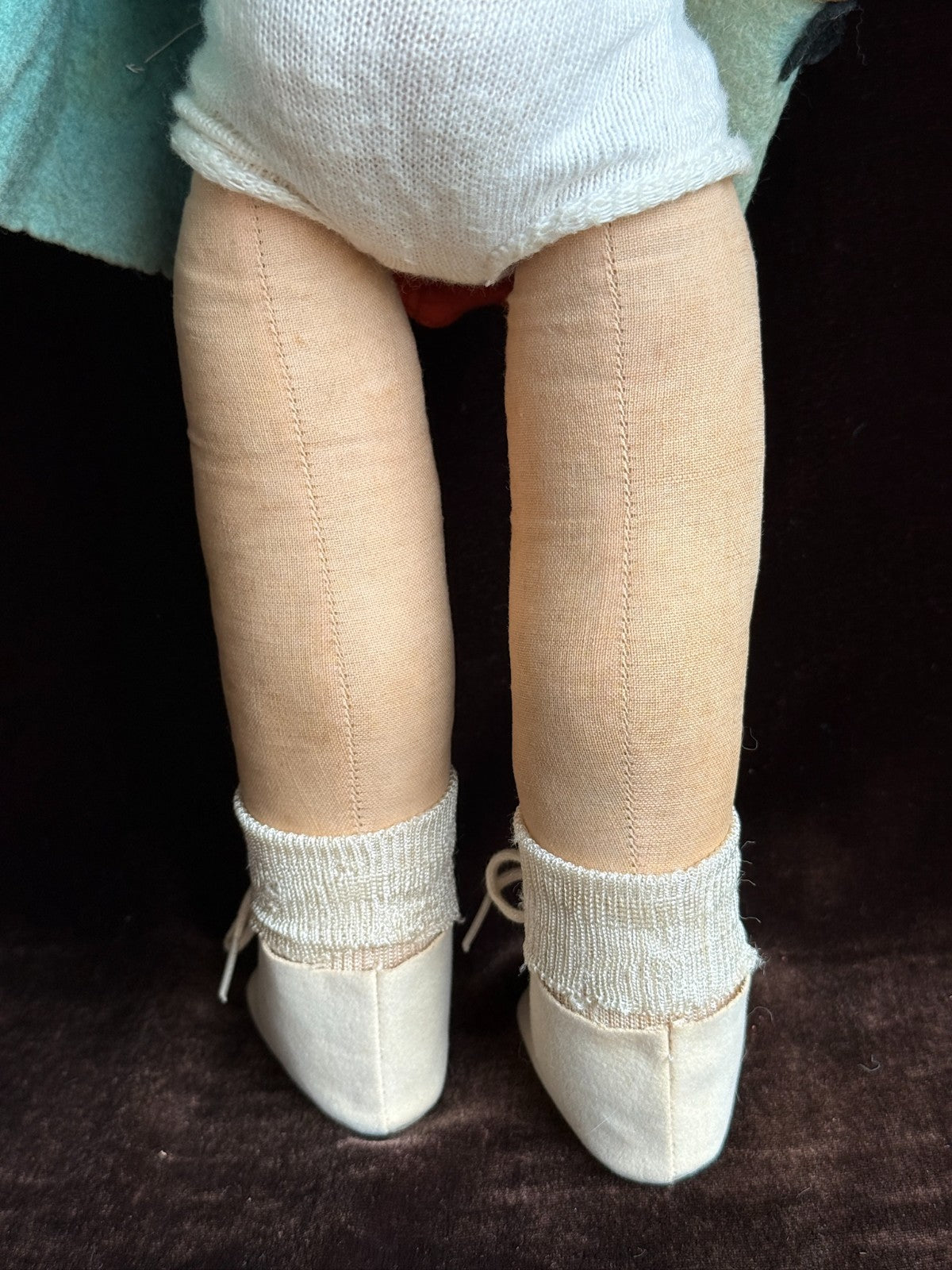 Vintage French 18” Felt Cloth Character Doll