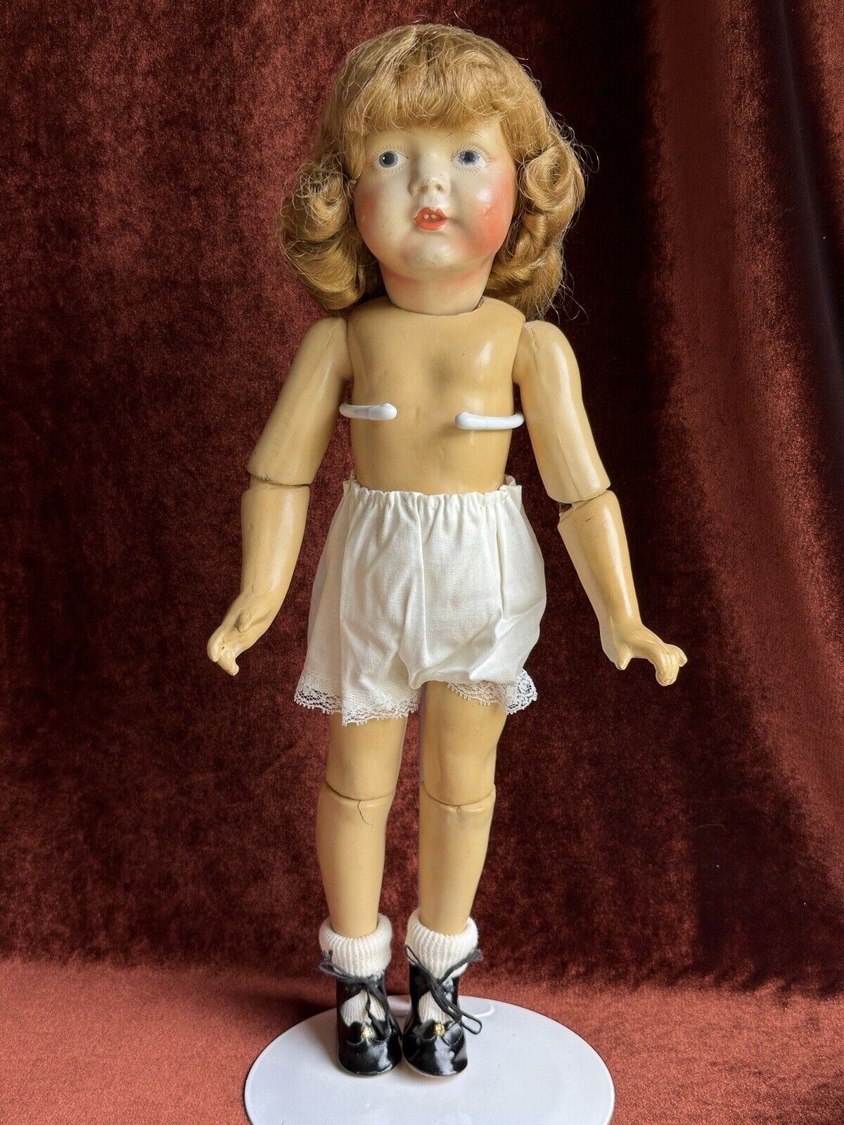 Unidentified Antique 19” American (?) German (?) Composition Jointed Girl Doll