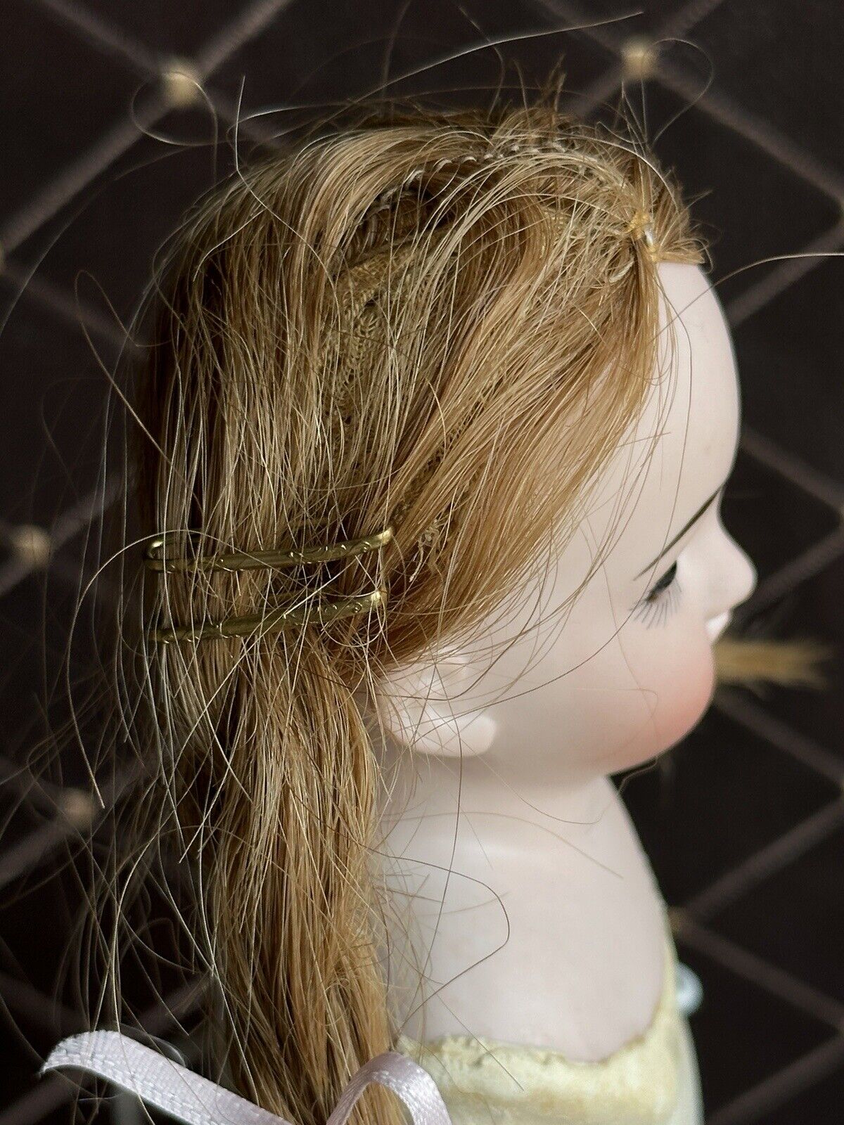 Antique German 14.5” Cuno & Otto Dressel COD 93 DEP Bisque Shoulder Head Doll