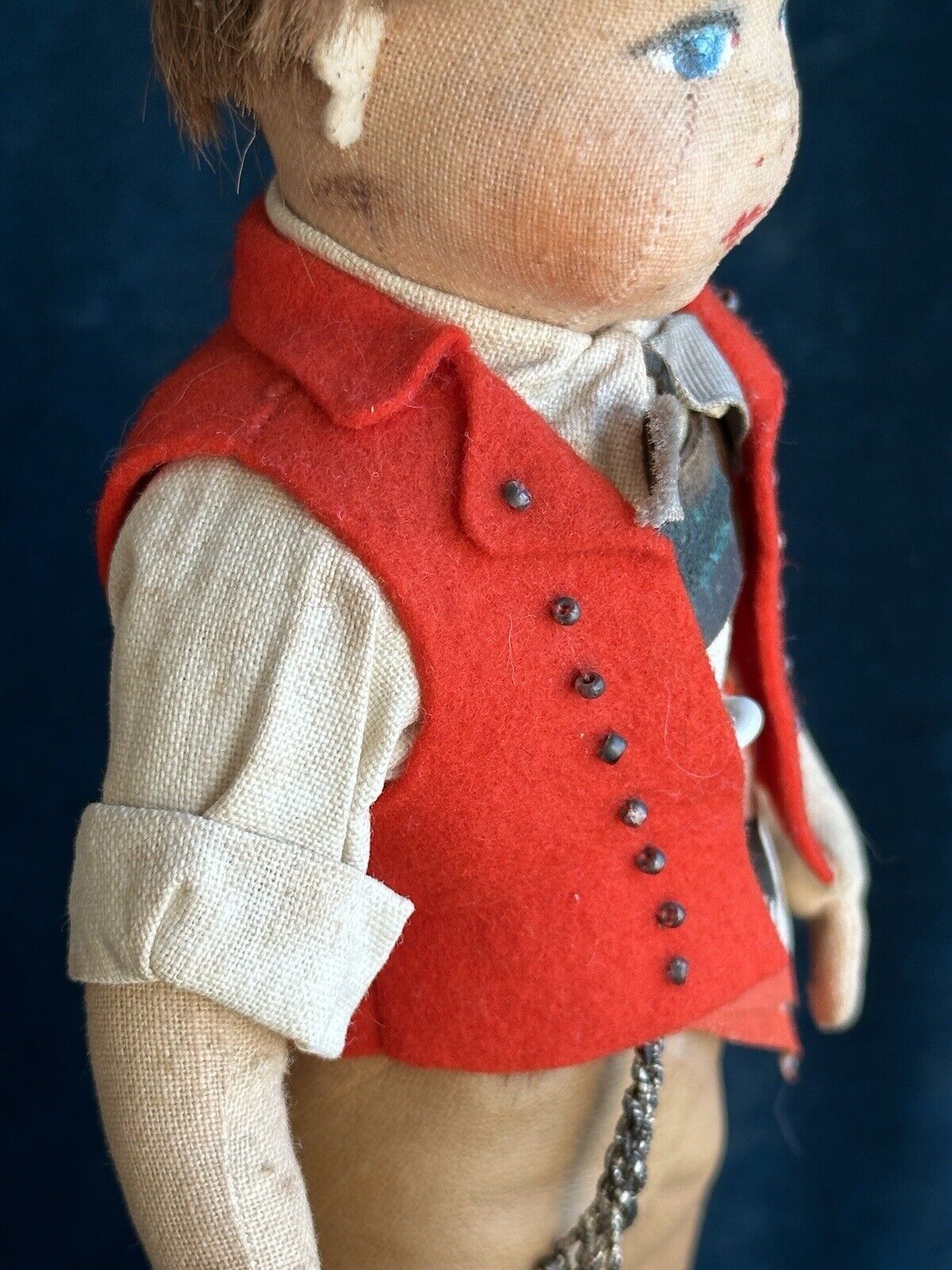 Unidentified Vintage 11” European Cloth Rag Boy Doll