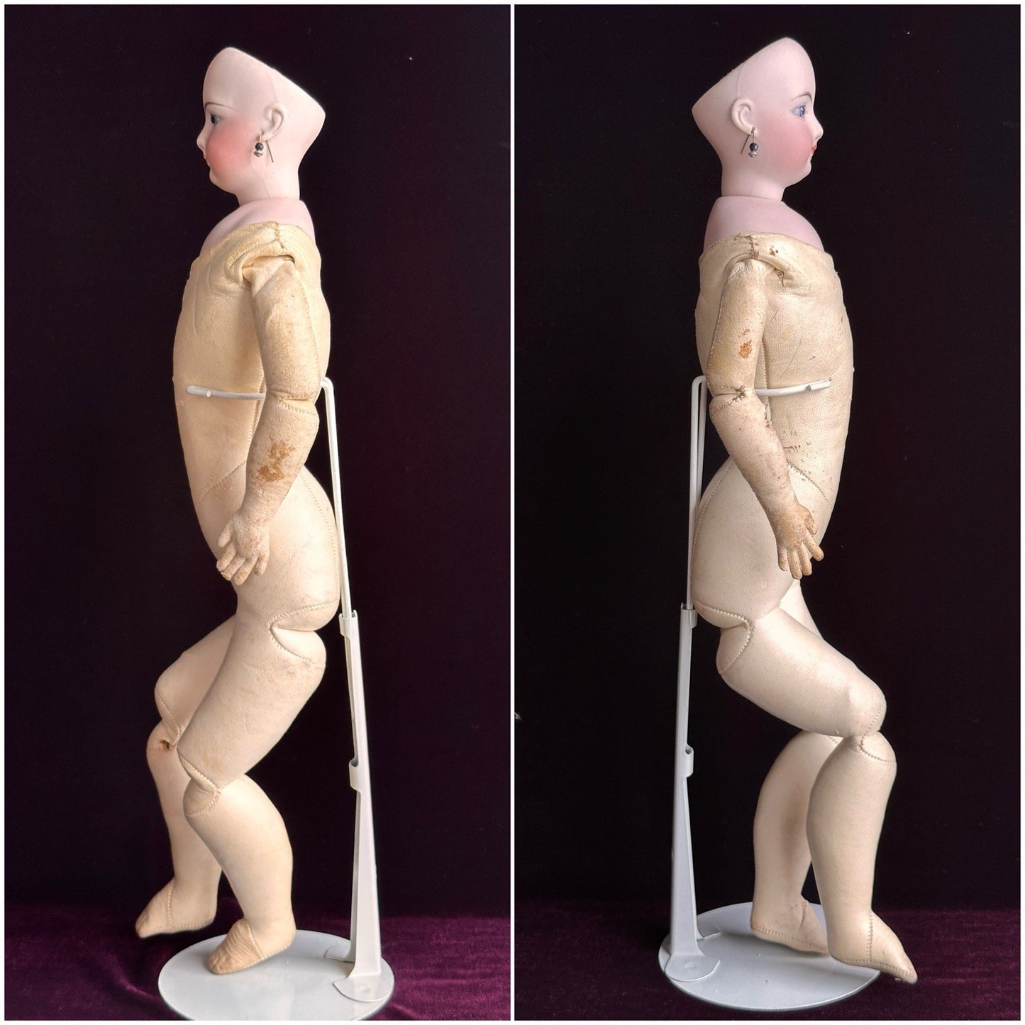 Antique French 18” Francis Gaultier Bisque Head Fashion Bebe Doll with Extras