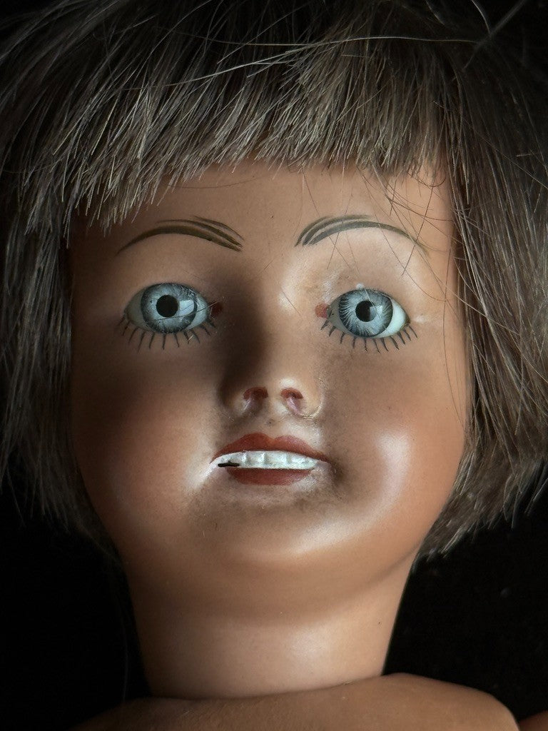 Rare Dark Complexion 12" Porcelain Composition Repro of Bleuette Unis 301 Doll