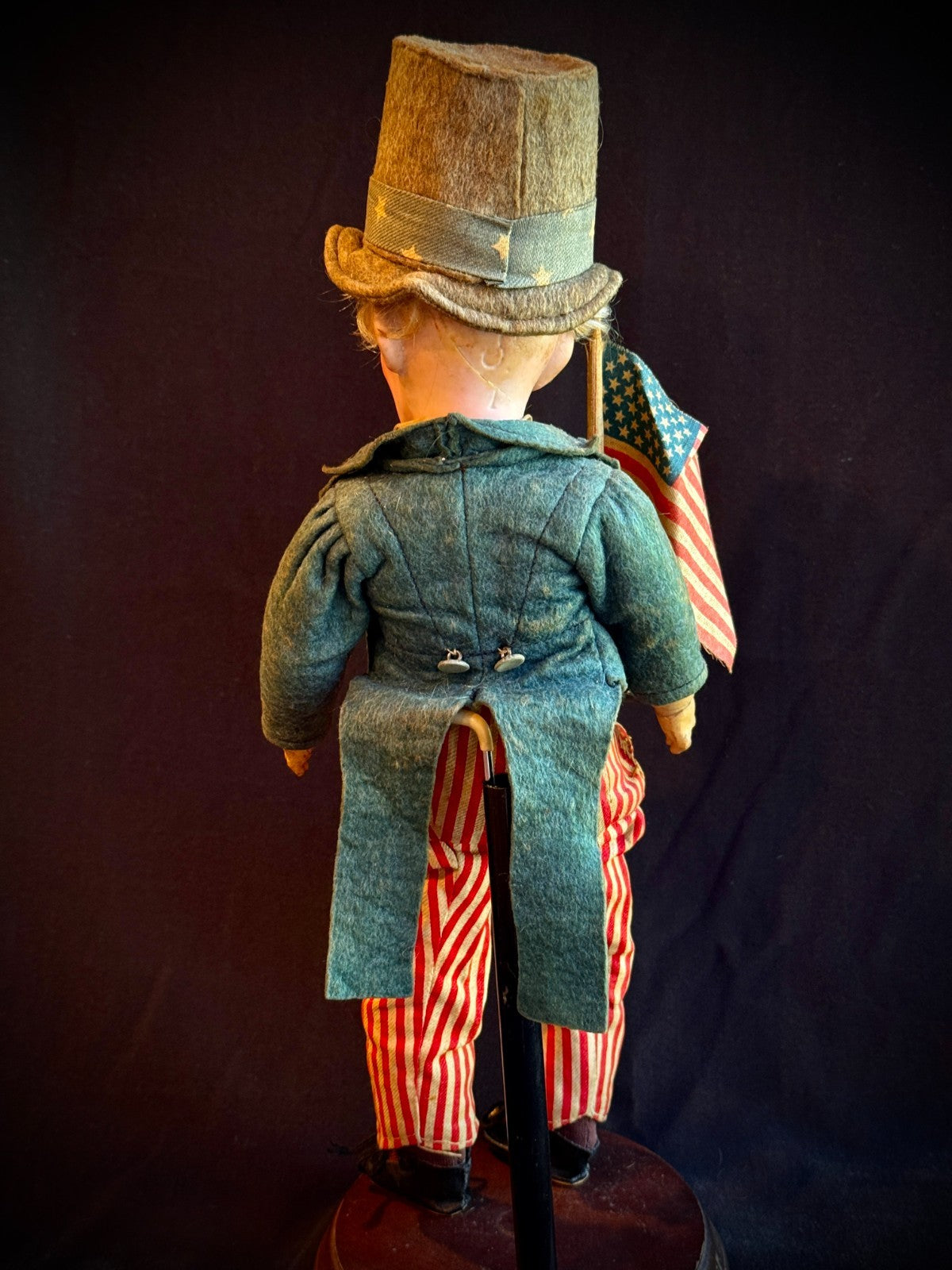 Very Rare 13.5” Antique German Cuno Otto Dressel Uncle Sam Character Bisque Doll