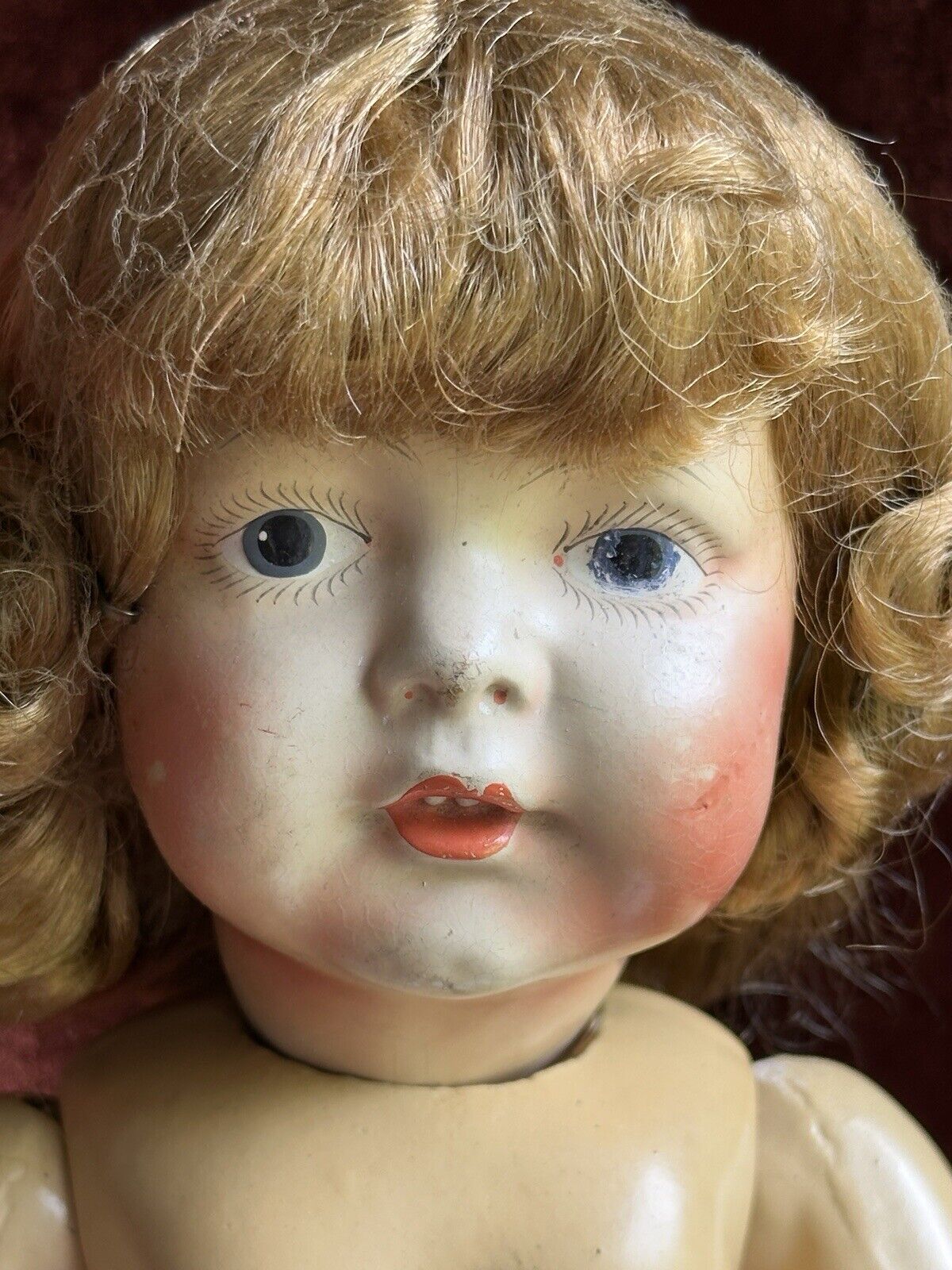 Unidentified Antique 19” American (?) German (?) Composition Jointed Girl Doll