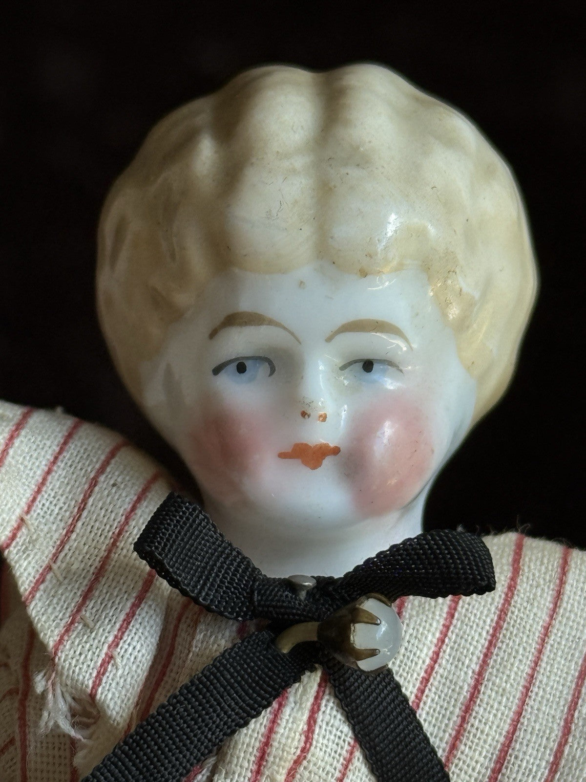 Antique German Cabinet Size 8” Lowbrow China Head Male Doll