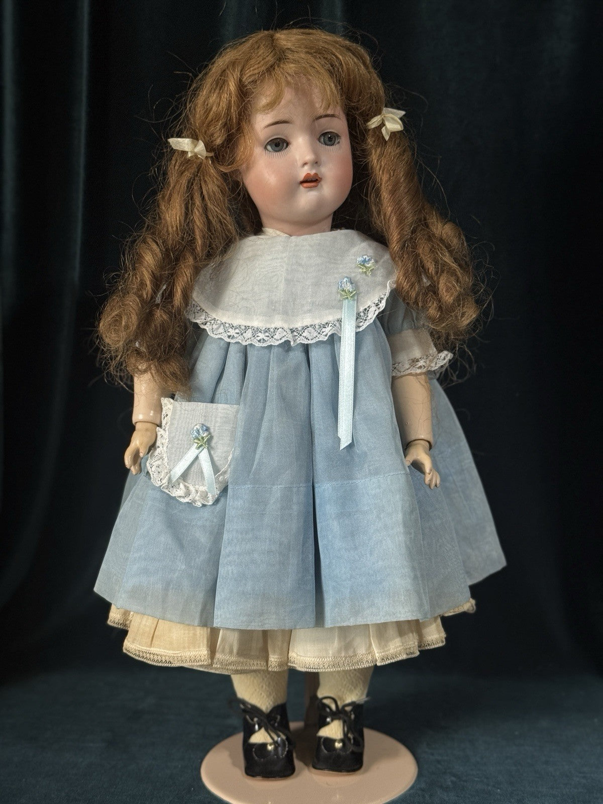 Antique German Hertel, Schwab (?) Mold 136/10 Bisque Head 18” Doll