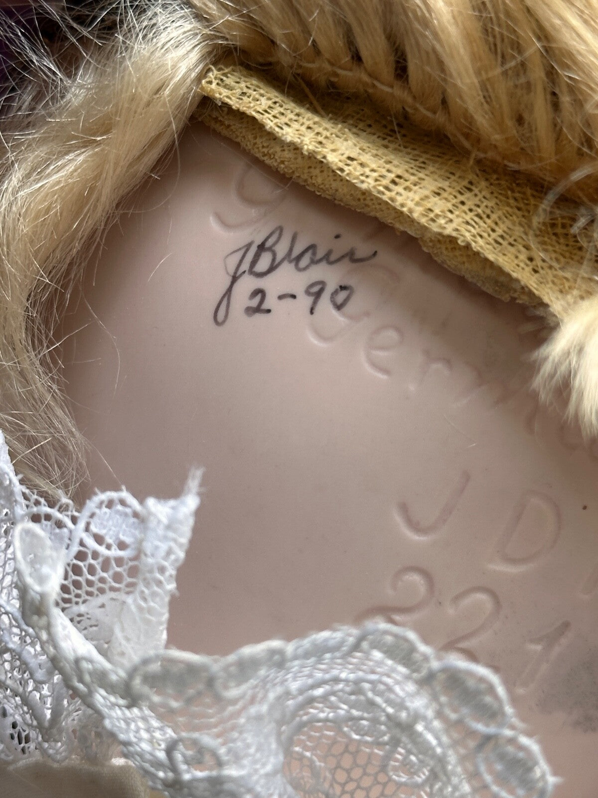 Porcelain Composition 20” Reproduction of Antique JDK Kestner Googly 221 Doll