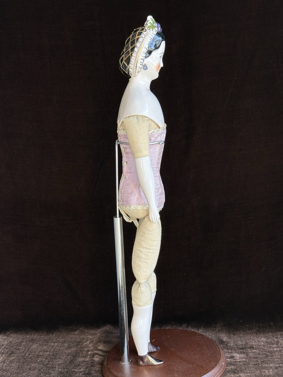 Vintage 1949 Porcelain 18” Reproduction of Antique Grape Lady by Emma Clear