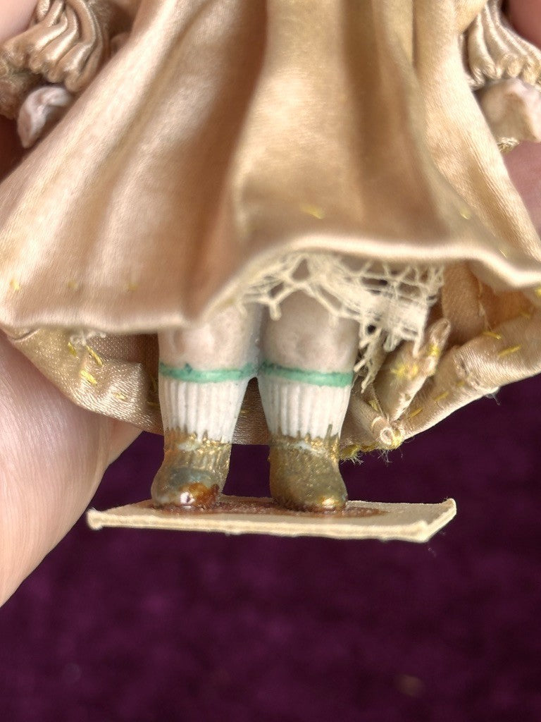 Antique German Miniature 2.75" All Bisque Dollhouse Doll