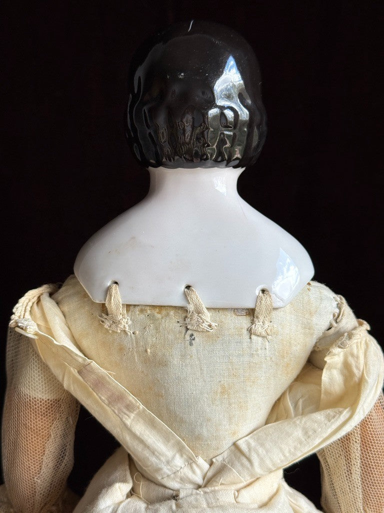 Antique German 20” Covered Wagon China Head Doll