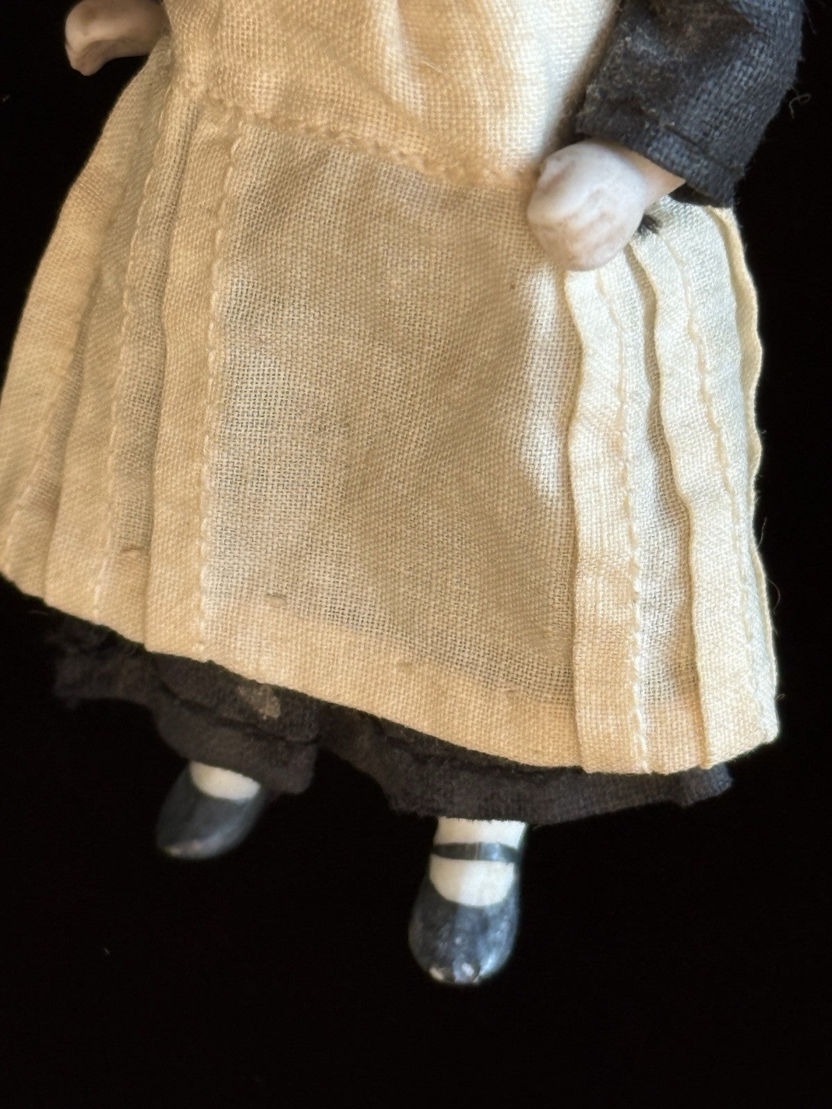 Antique German 3.825” Hertwig Miniature All Bisque Dollhouse Doll