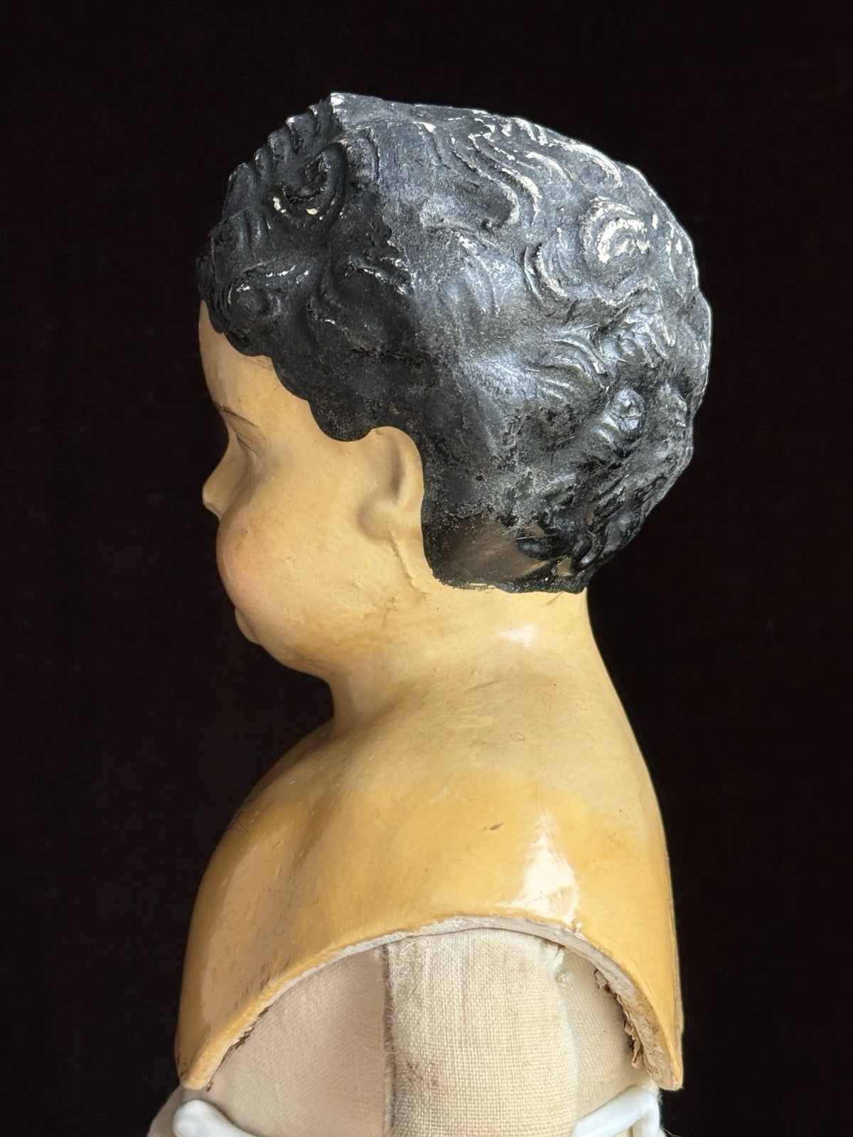 Antique German 20.5” Papier Mache Shoulder Head Cloth Body Doll