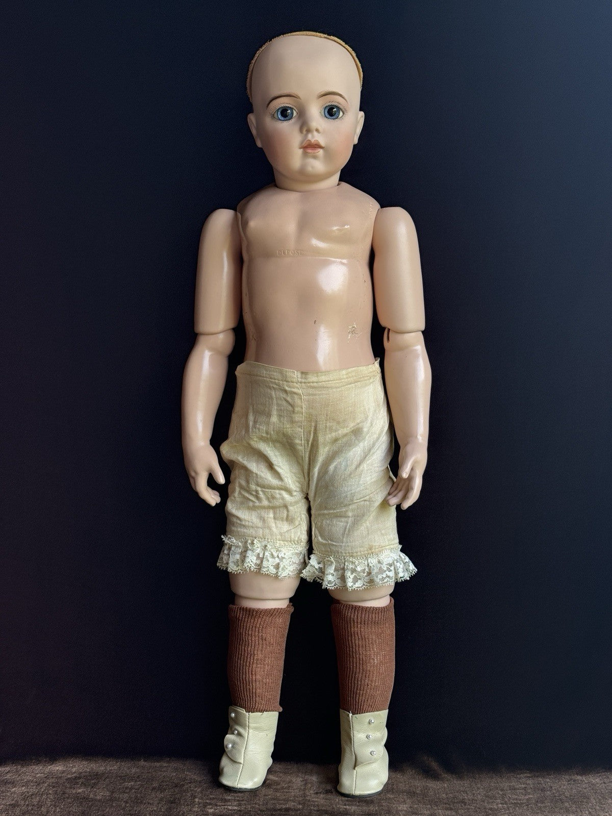 Large Porcelain Composition 29” Reproduction of Antique French Bru Jne Doll