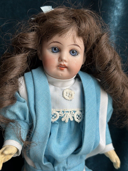 Antique German 12.5” Max Rader or Recknagel R DEP X Bisque Head Doll