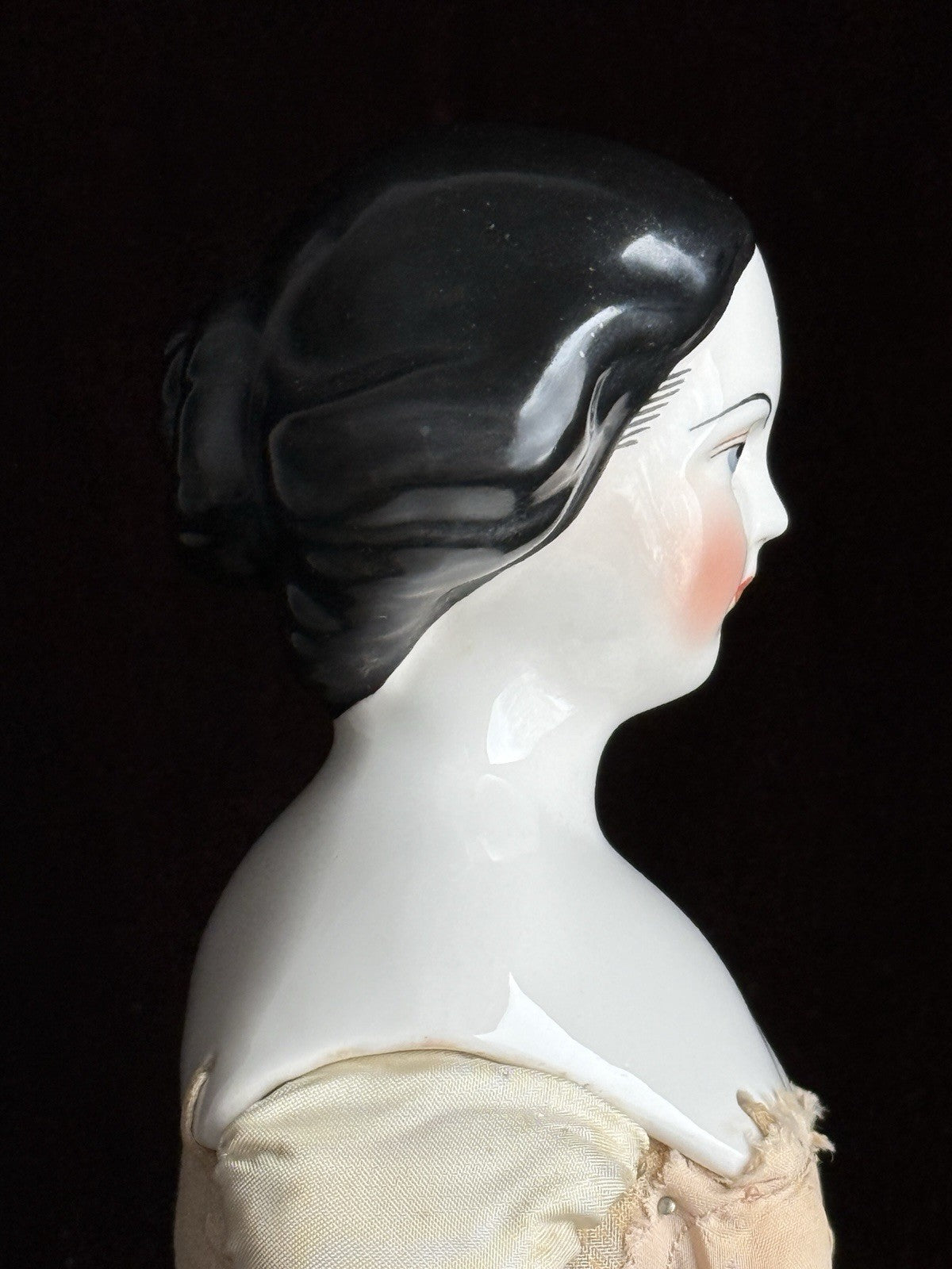Vintage 18.5” Repro of Antique German Jenny Lind China Head Doll by Emma Clear