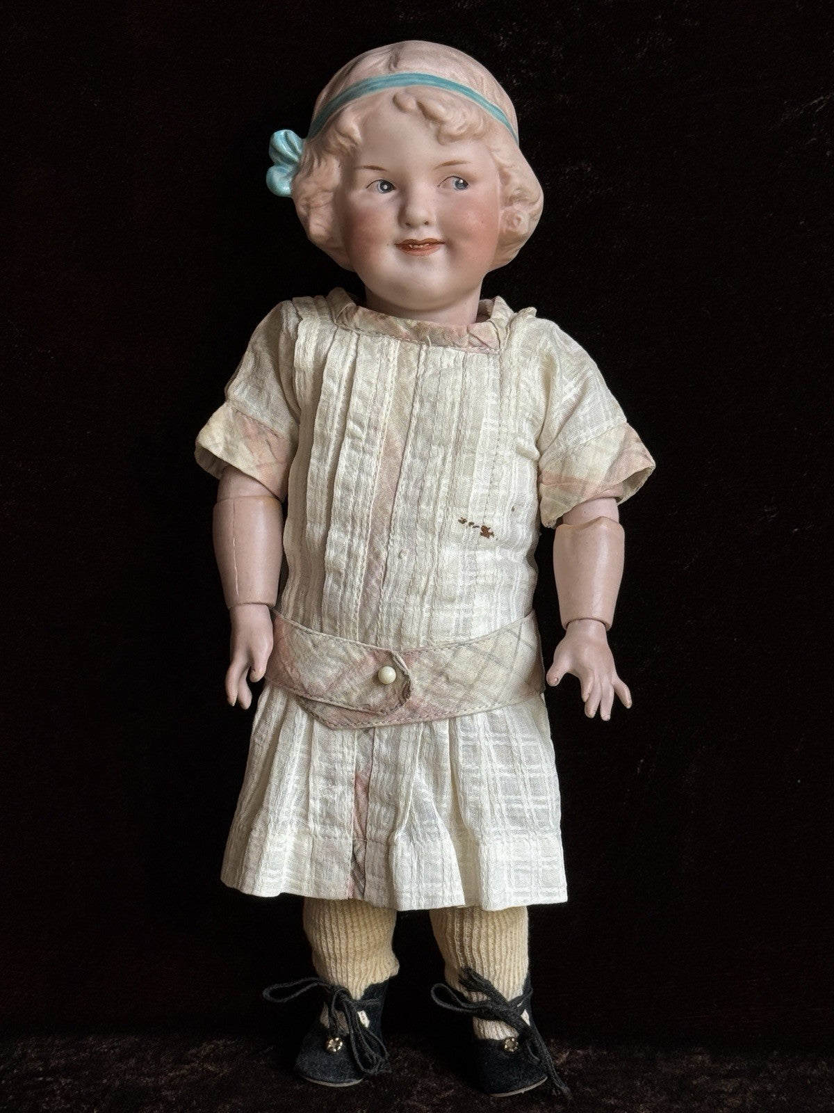 Antique German 12” Gebruder Heubach Coquette Bisque Head Character Girl Doll