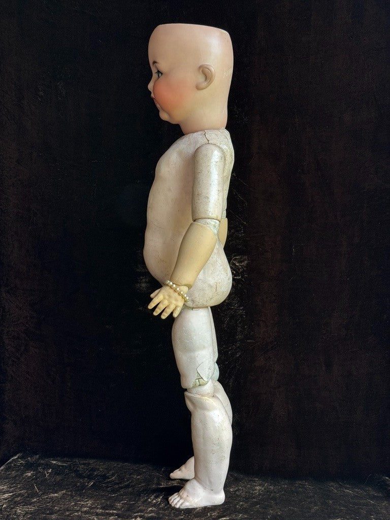 Antique German 25” Armand Marseille 996 Bisque Socket Head Toddler Doll