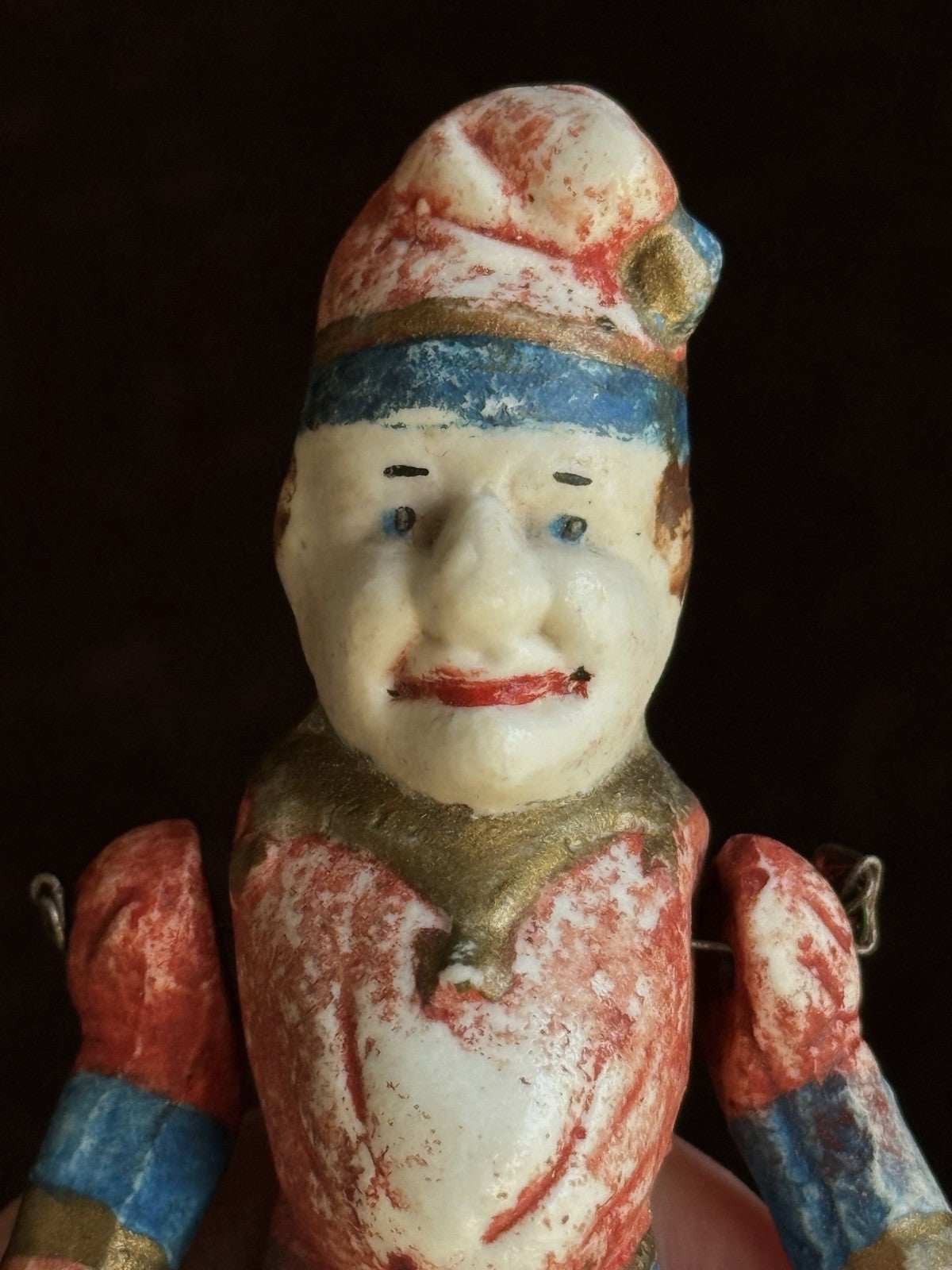 Antique German Miniature 4.25” All Bisque Punch Dollhouse Character Doll