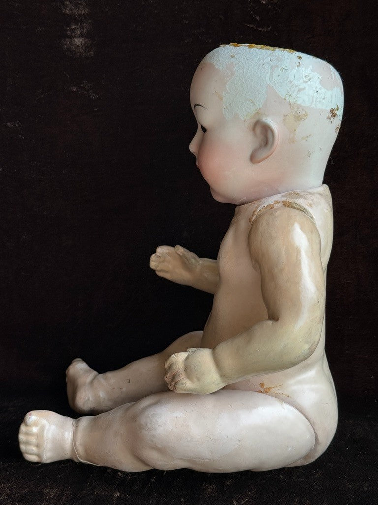 Rare Japanese 18" Yamato Nippon Oriental Asian Bisque Head Baby Doll