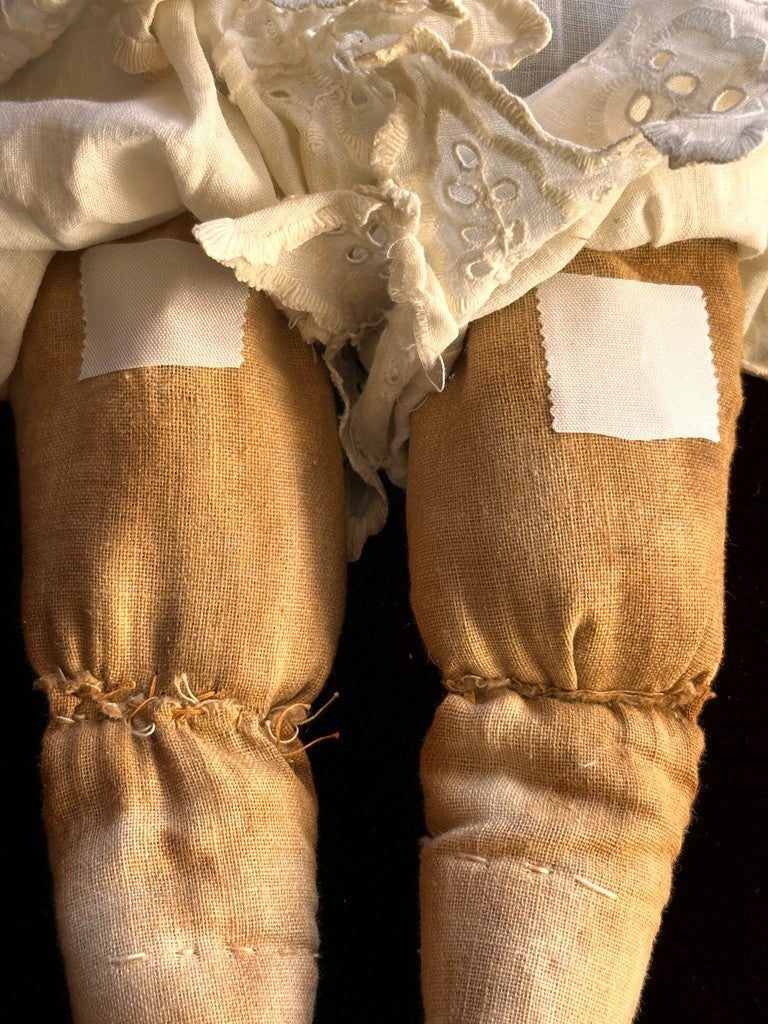 Antique German 16.5” Flat Top Highbrow China Shoulder Head Doll