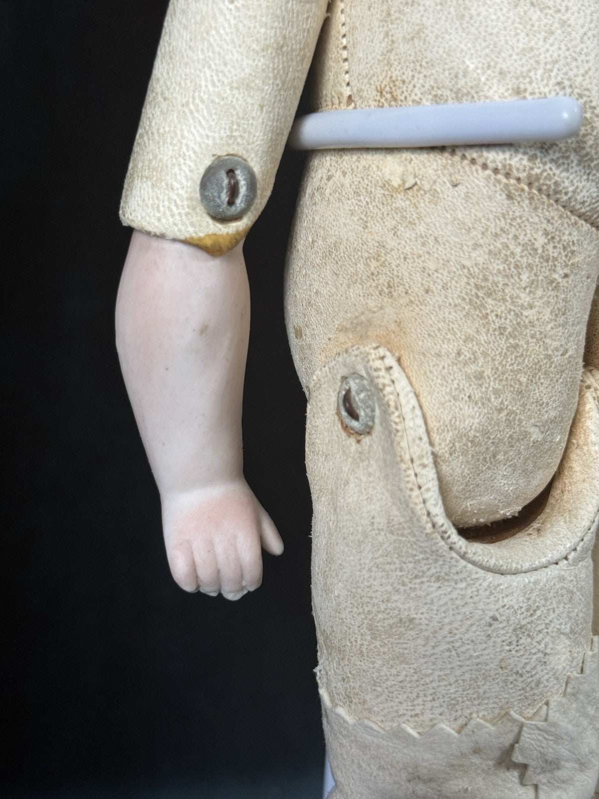 Antique German 12” Early Kestner Mold 143 Type Square Teeth Bisque Head Doll