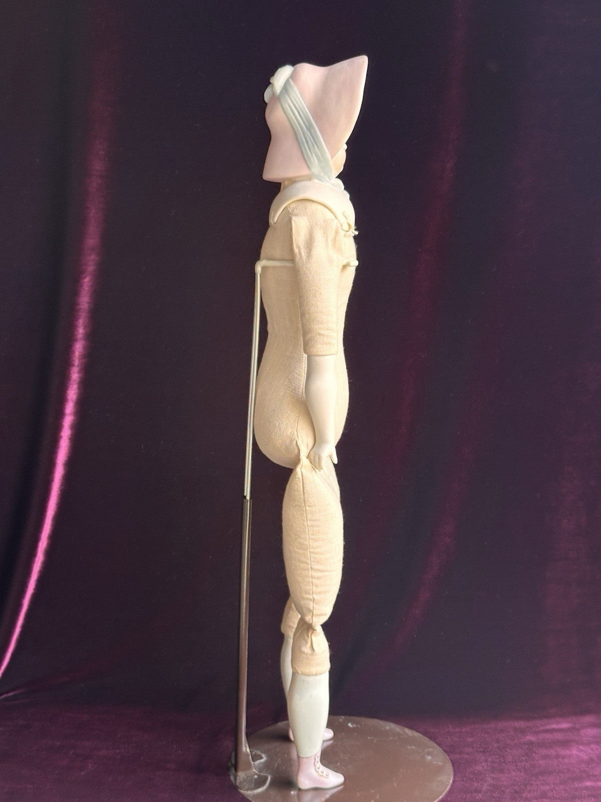 Vintage '59 21" Reproduction of Antique German Hertwig Parian Bonnet China Doll