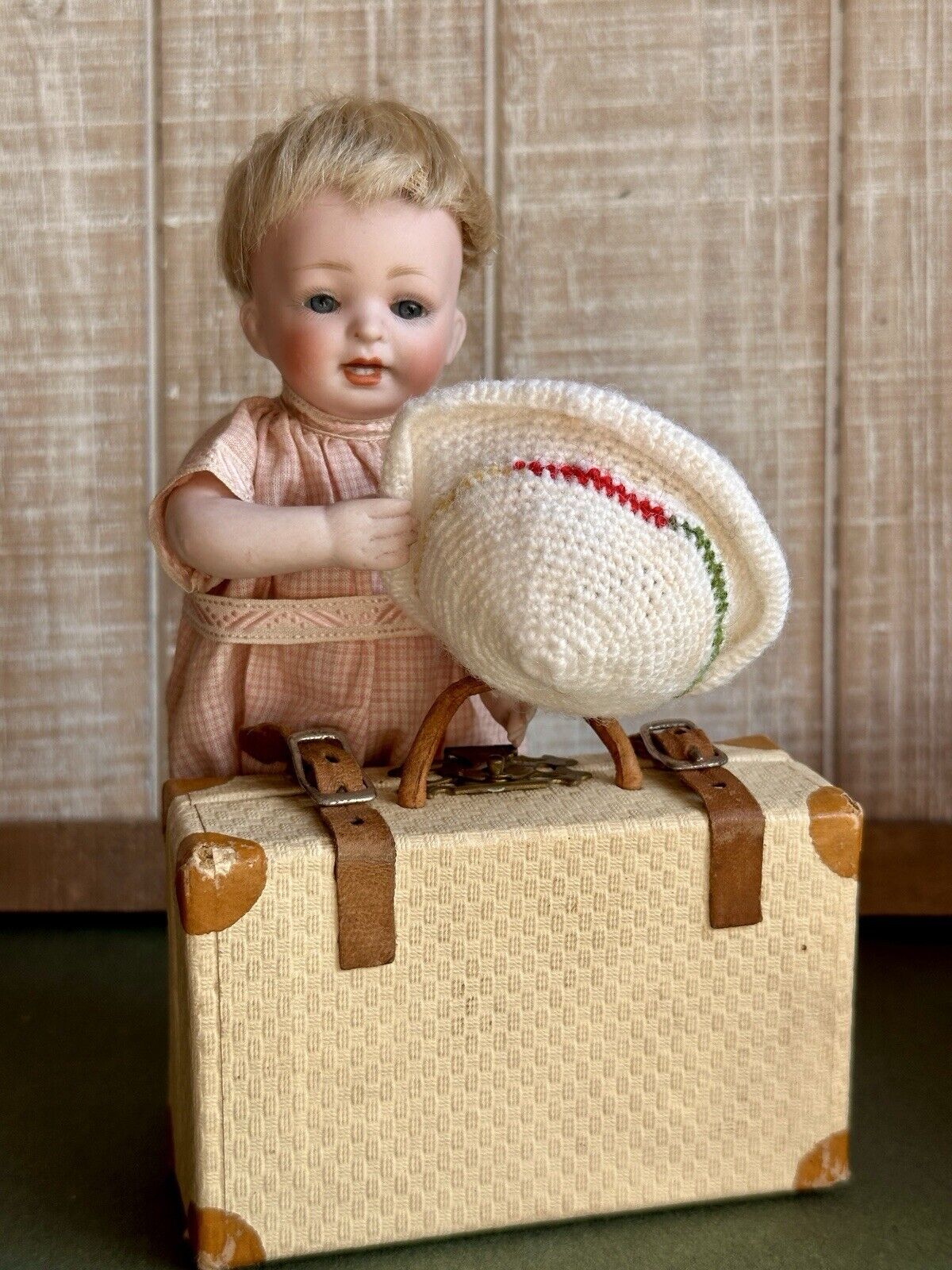 Rare Antique German All Bisque 6.75" Kestner 178 Miniature Toddler Doll + Extras