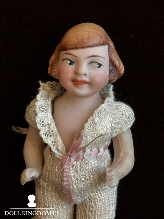 Mystery Antique German 3.625” All Bisque 36 Orsini Style Mignonette Doll