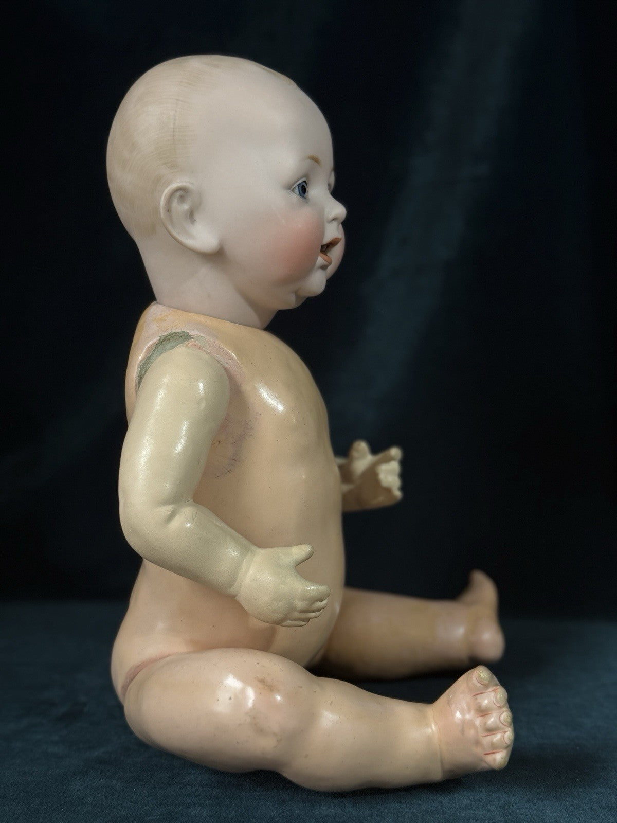 Antique J.D. Kestner German Bisque Character Baby Doll 16" Solid Dome