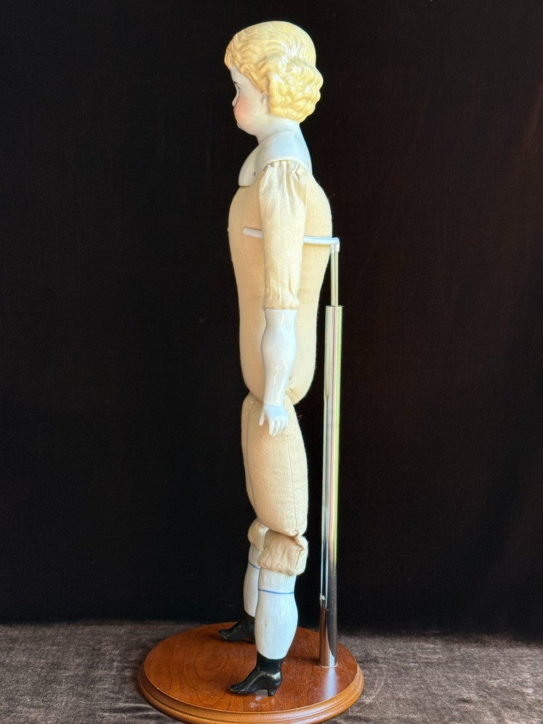 Antique German 21.5” Highland Mary Blonde China Doll