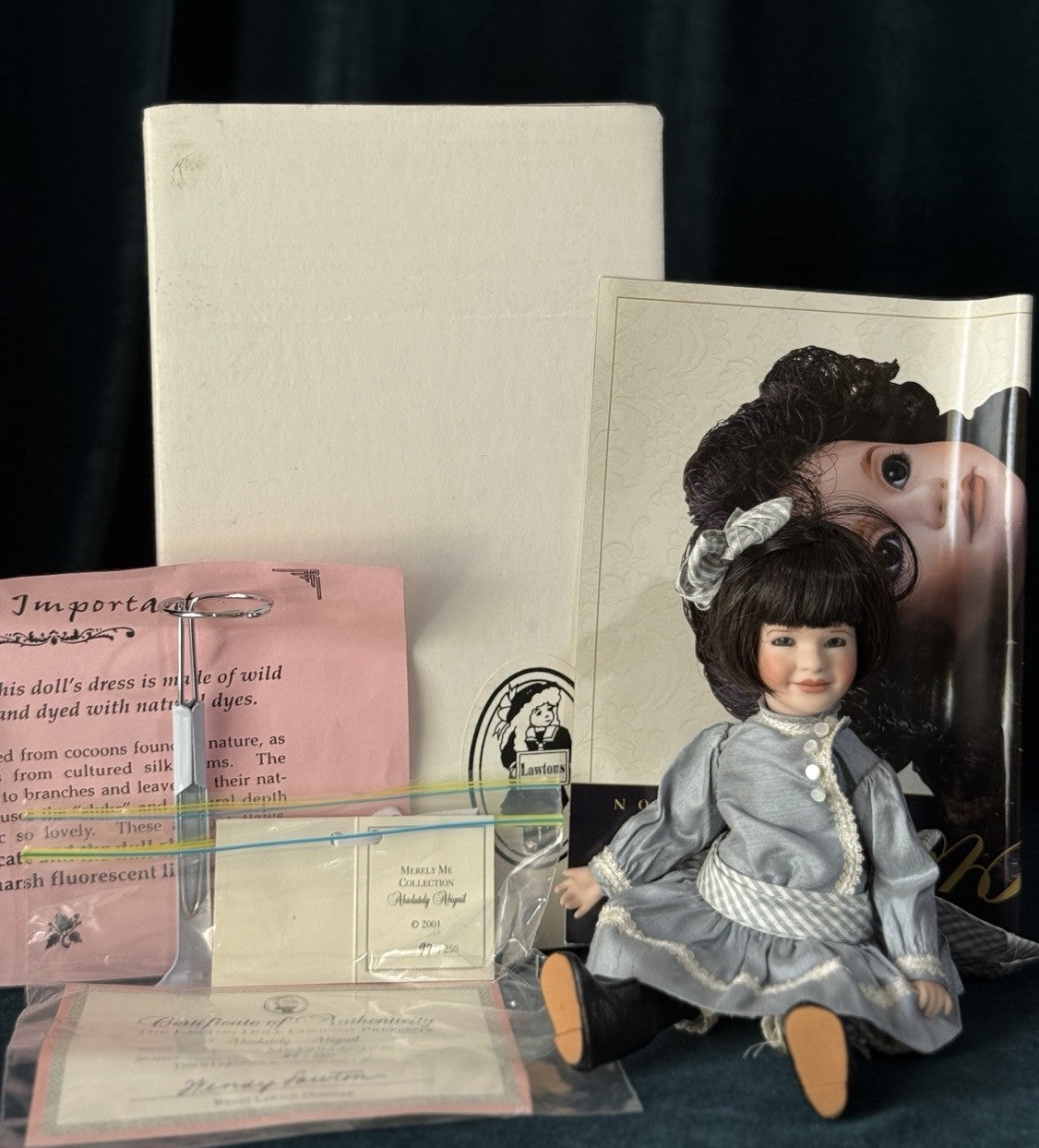 MIB Wendy Lawton “Absolutely Abigail” Wooden Body 9” Doll LE 250 Box/COA/Tag