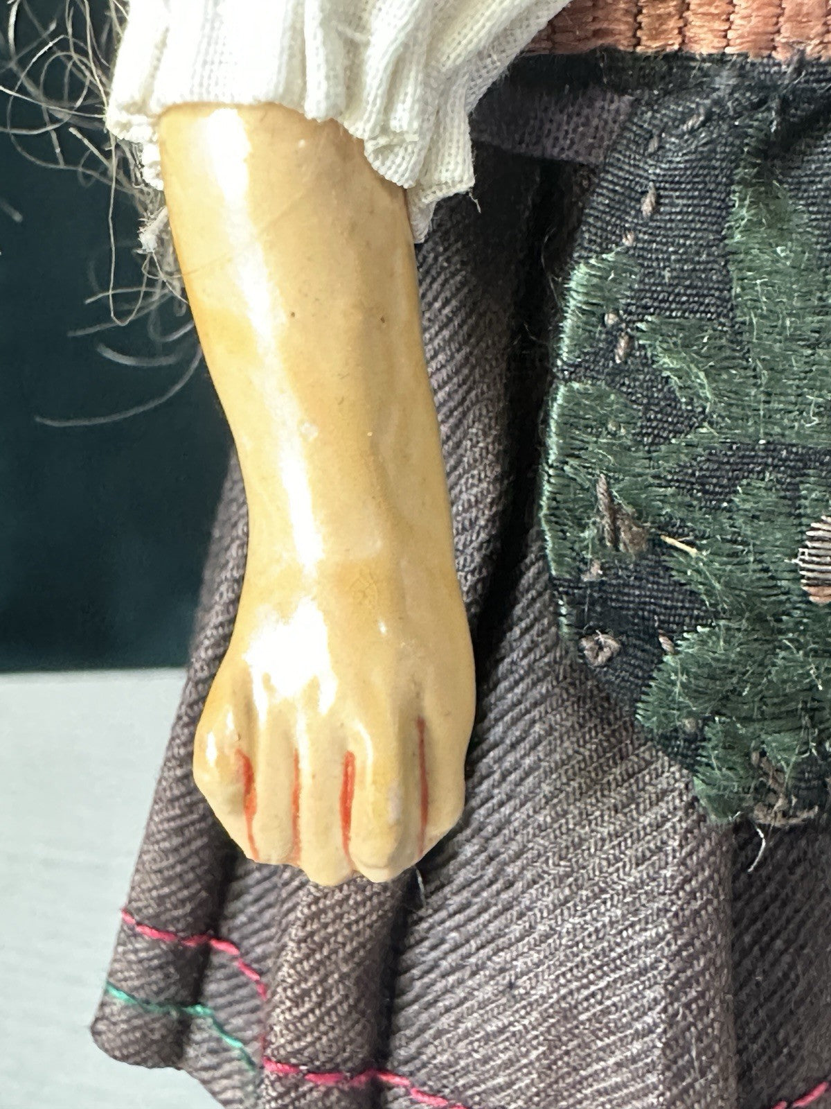 Antique German 4 3/4” Mignonette Doll Bisque Head Composition Body