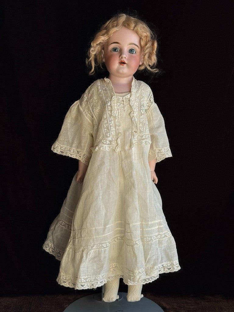 Antique German 25” Kestner Bisque Shoulder Head Leather Body Doll
