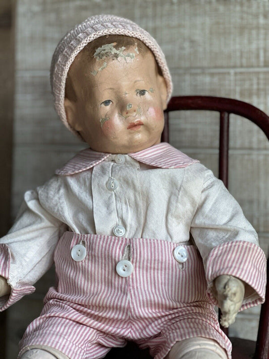 Rare Antique 1911 Kathe Kruse + Reinhardt Doll I Ball Jointed Swivel Head Boy