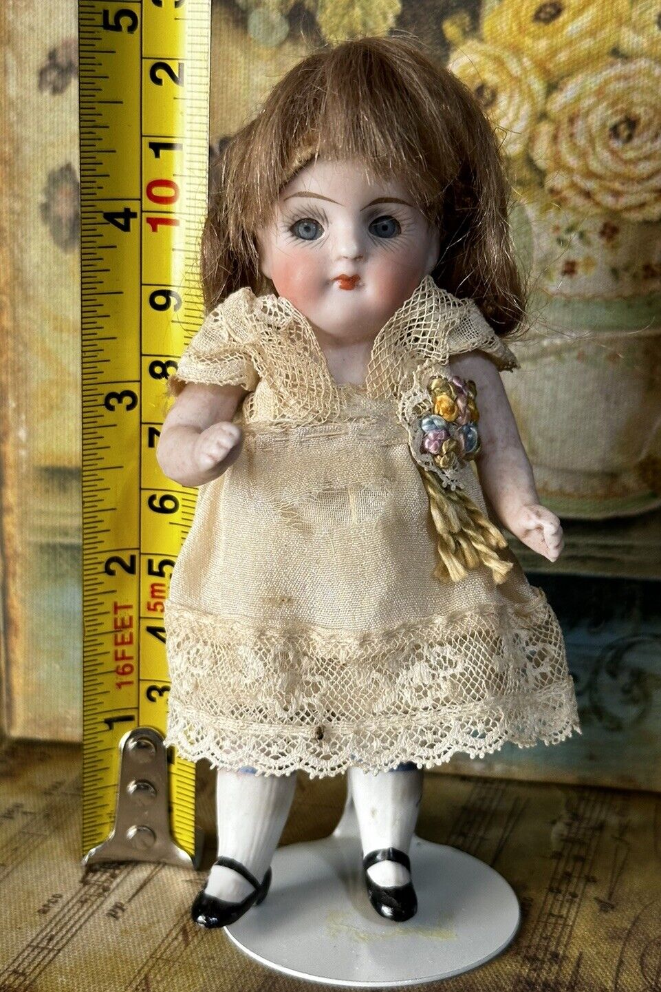 Antique German Bisque Kestner Mignonette 4 1/2” Doll Mold 257 Closed Mouth