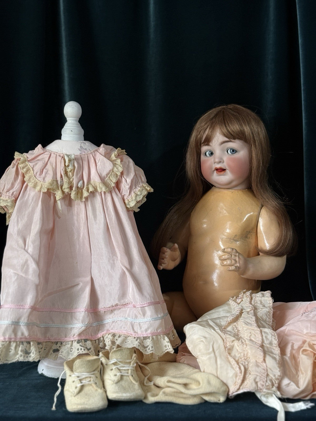 Large 24” Antique German Kammer & Reinhardt Simon Halbig 126 Flirty Eyes Doll