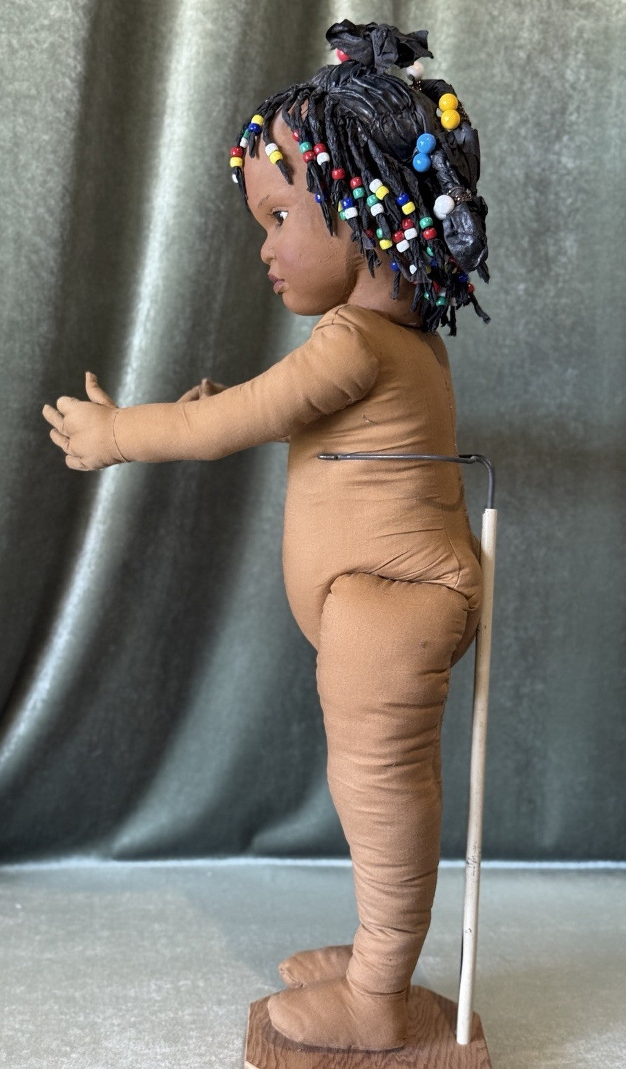 OOAK (?) Handmade Cloth And Papier-mâché Like AA 28” Doll