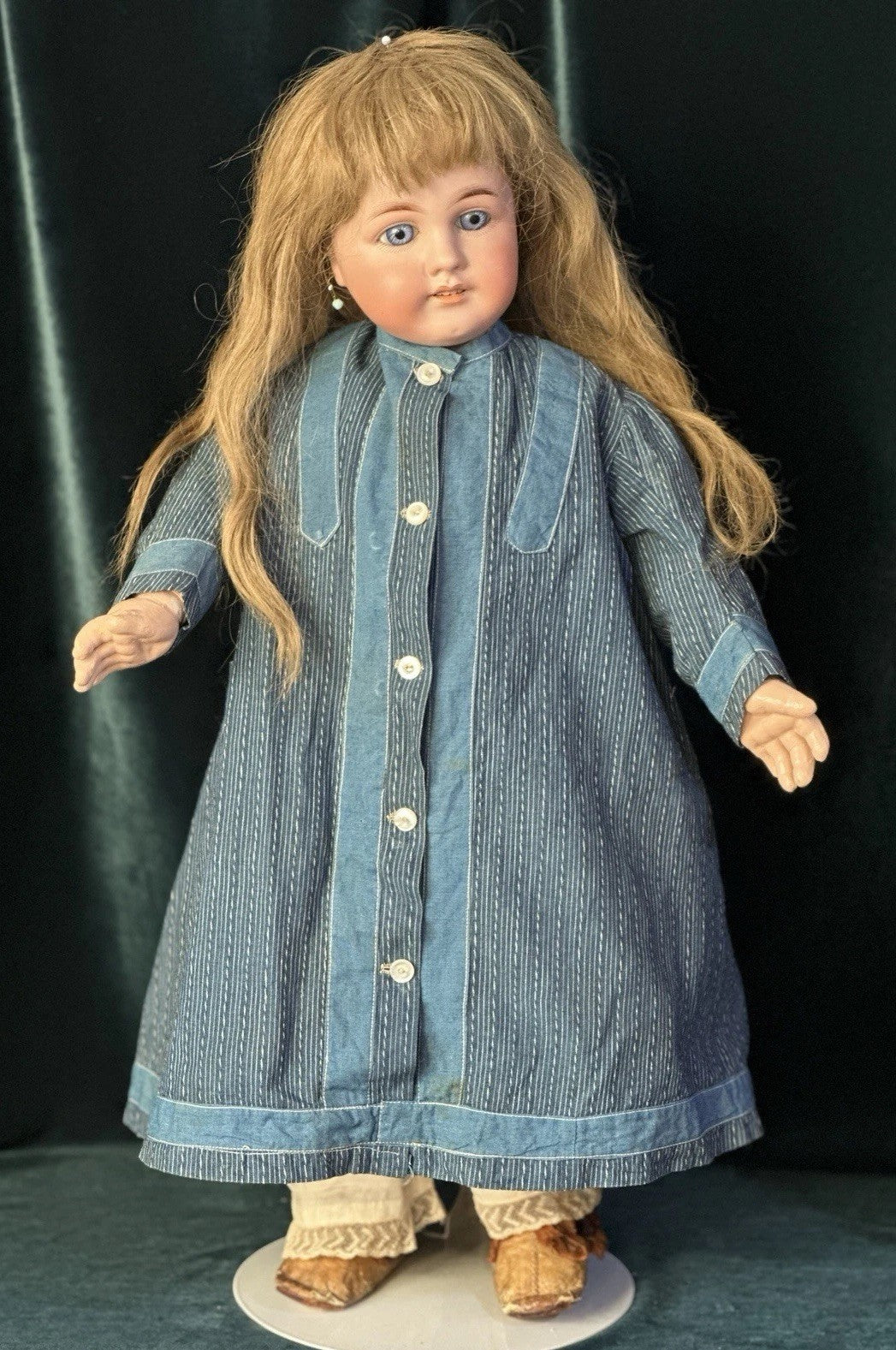 Antique German 23” Gebruder Kuhnlenz 44.31 DEP Bisque Head Doll