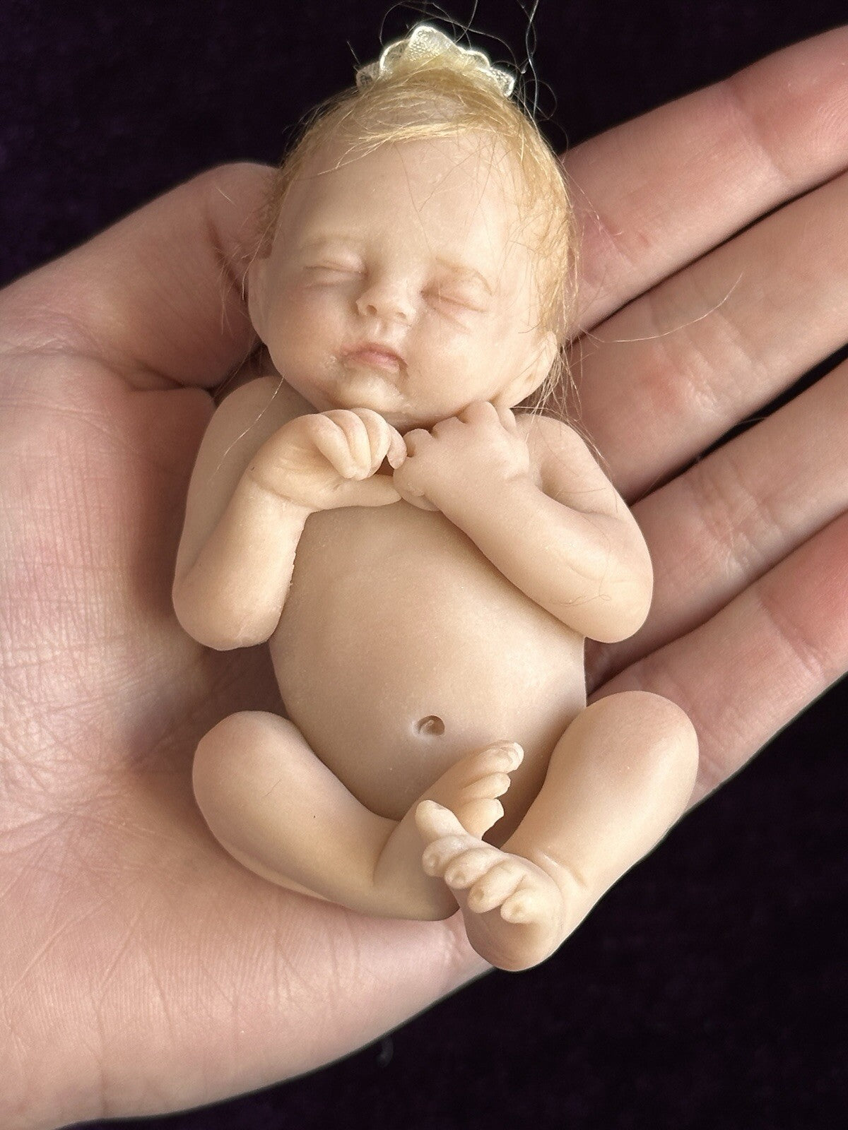 OOAK Miniature Polymer Reborn Laura Lee Wambach Baby Doll With COA and Box