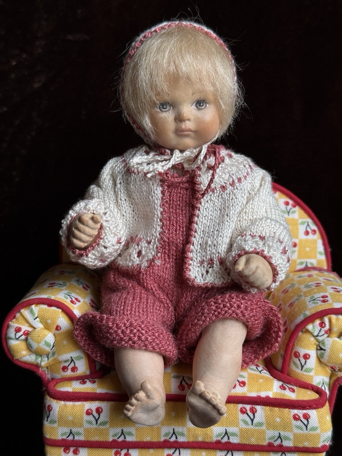 Collectible Erika Catellani 6” Carved Wooden Baby Doll LE 25